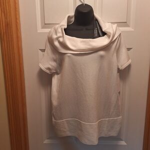 Chic White Cowl Neck Blouse